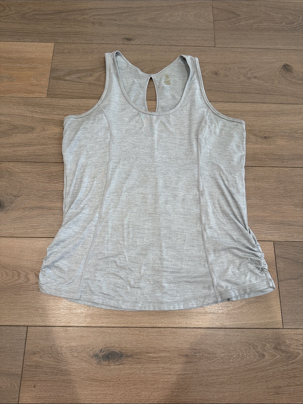 GAIAM Light Heather Gray Racerback Tank With Keyhole Back Size XL